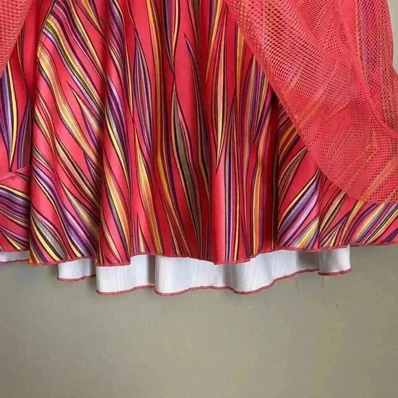 Nike Dri-Fit‎ Skort Mesh Overlay Coral Striped XS - Picture 4 of 9